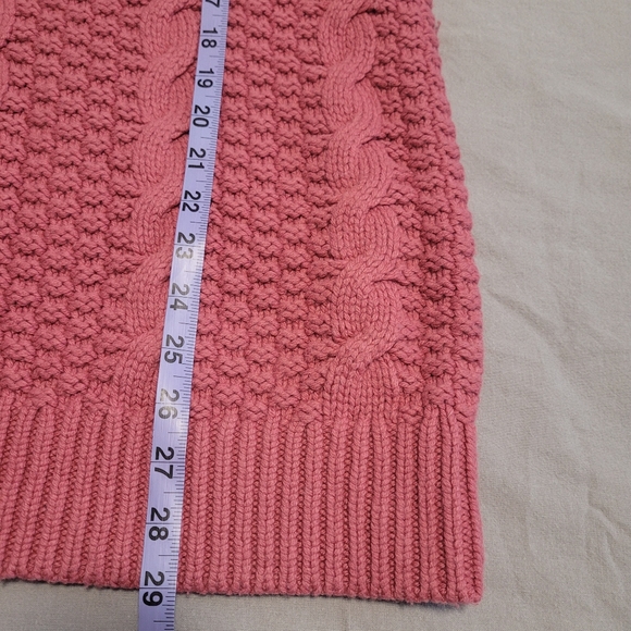Wilfred Cable Knit Mock Turtleneck Sweater Dress Merino Wool Pink Size S Aritzia - Picture 7 of 8